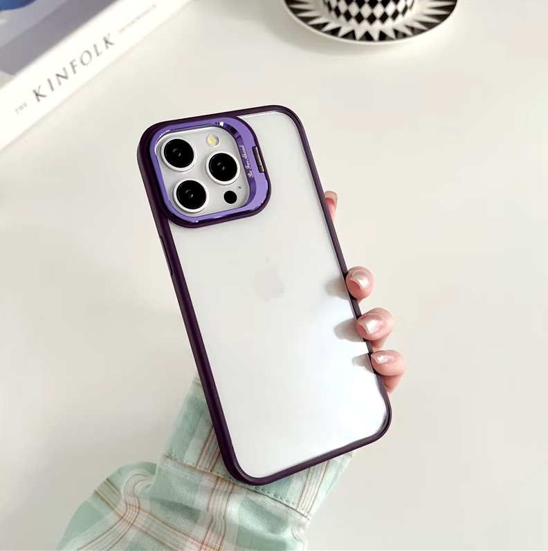 Чохол YCADEN Silicon Case camera stand iPhone 15 Pro Purple